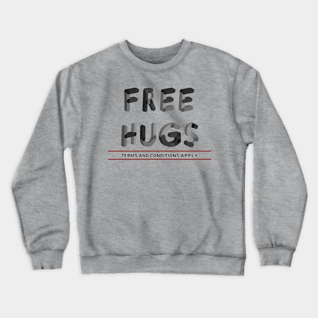 Free Hugs (BnW) Crewneck Sweatshirt by Vidka91